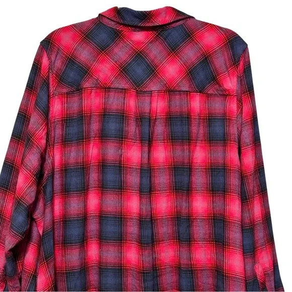 TORRID Plaid Cotton Flannel Long Sleeve Button Down Knee Length Shirt Dress - Picture 7 of 12